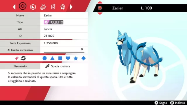 Zacian EVENTO Ultra Shiny 6IV Battle Ready Pokemon Sword Shield Spada Scudo