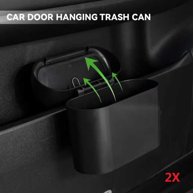 2X Car Rubbish Holder Wrapper Garbage Can Storage Van Trash Waste Bin Flip Case