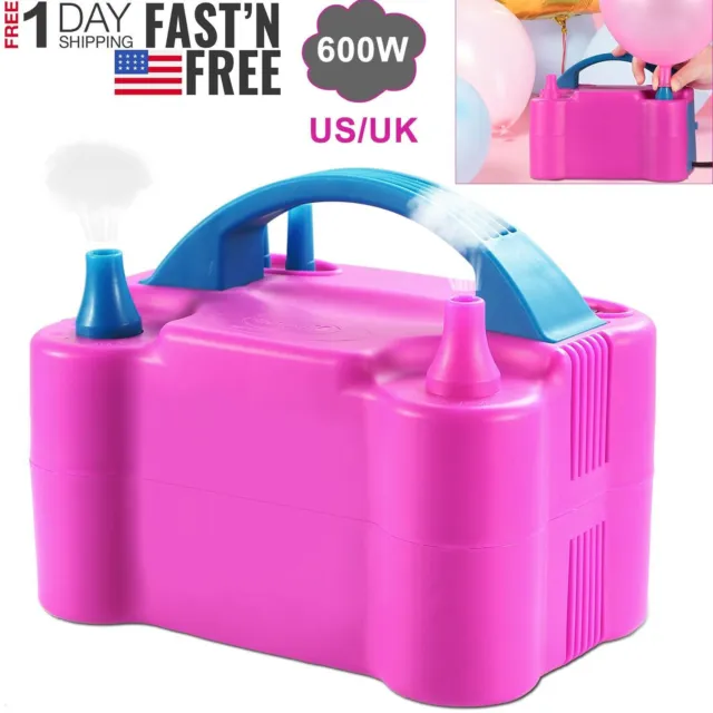 Electric Balloon Air Pump Dual Nozzle Inflator for Balloons 110V 600W for Party