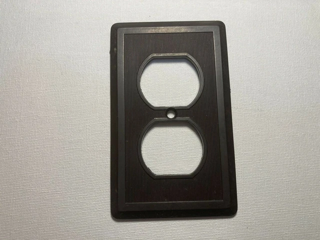 Vintage HB Etlin Bakelite Art Deco Electrical Outlet Cover in Brown