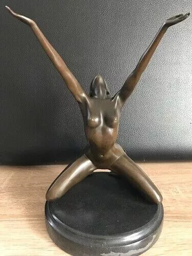 Echt Luxus Echt Bronze XL Skulptur Figur Frau weiblicher Akt signiert Neu P:998€