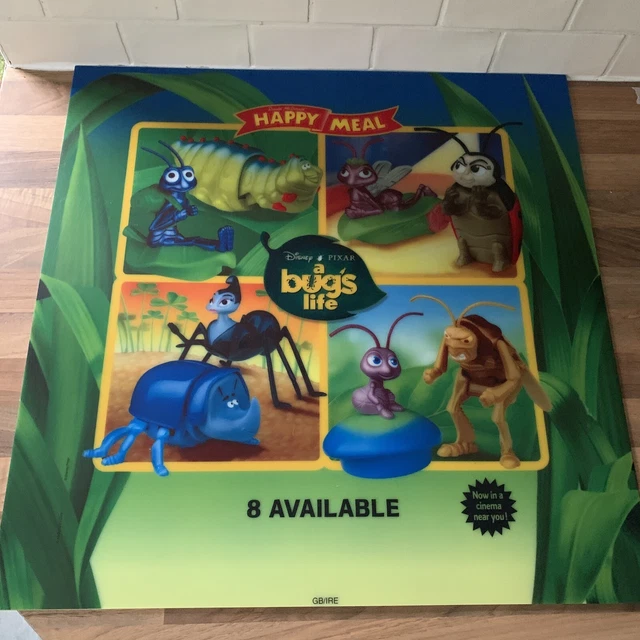McDonalds Happy Meal Translite Sign -  DISNEY A BUG’s LIFE - 1998 - 55cm x 55cm