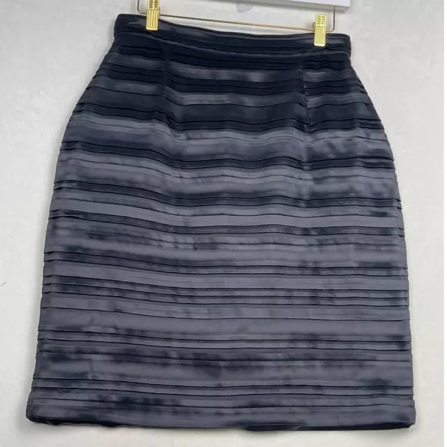 Vintage Zatti de Simorra fitted black textured sheath pencil skirt Size 12 US