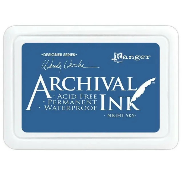 Ranger Archival Ink Pad Non Bleed Permanent Fade Resistant - Night Sky Blue