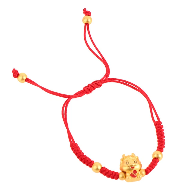 1PC CHINESE STYLE Zodiac Dragon Charm Red String Bracelet 2024 Dragon