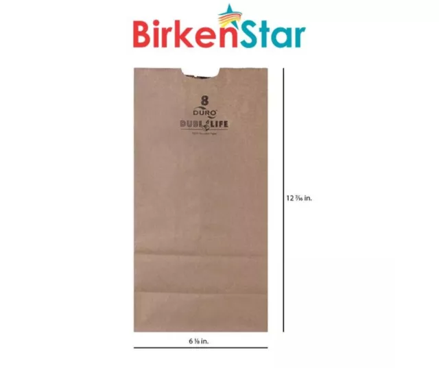 Duro Brown Paper Bag, 8# Kraft Bags (500 ct.) Great Price