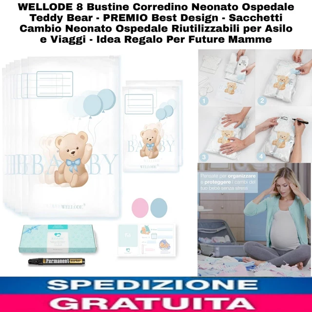 Fiocco Nascita Bimbo Con Elefantino Per Ospedale, Cambi E