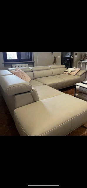 DIVANO ANGOLARE IN ECOPELLE NUOVO SIGILLATO IMBALLATO DA MAGAZZINO Color Fango