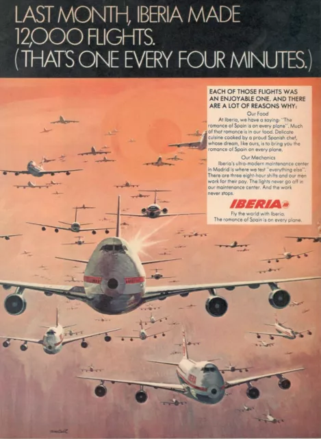 Iberia Airlines Of Spain Publicité 1 Page 1972 Last Month Iberia Fabriqué