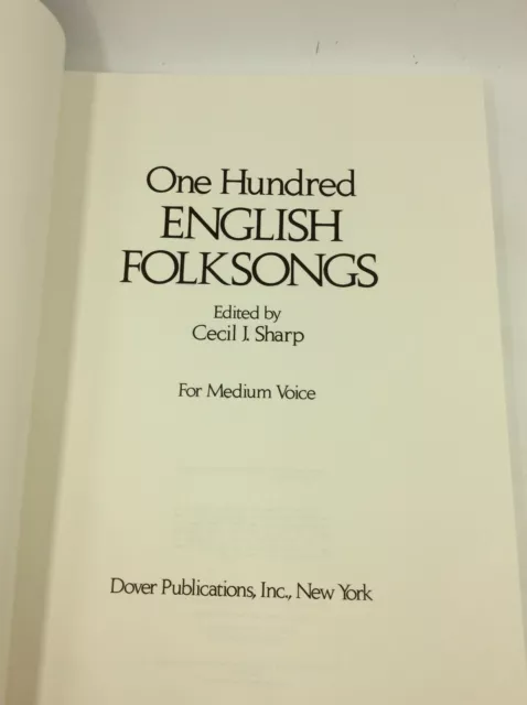 ONE HUNDRED ENGLISH FOLKSONGS - Cecil J. Sharp, ed. - 1975 - Sheet music 2