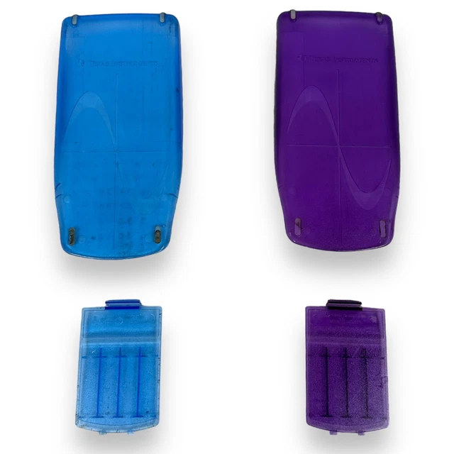 Texas Instruments TI-83 Plus Calculator Covers Only Lot of 2 Clear Blue Purple