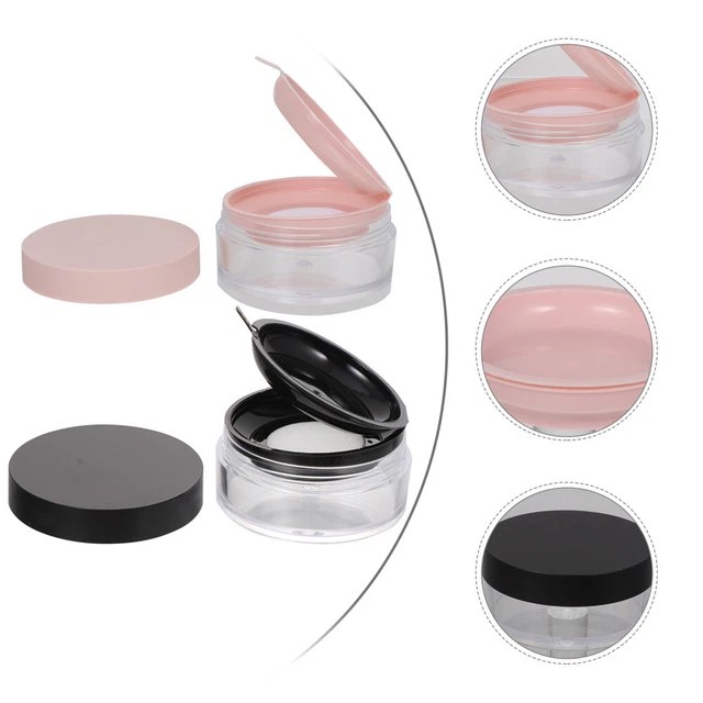 2 Pcs Tragbare Puderdose Lose Pulverdosen Puderpinsel Leere Box Reisen Fräulein