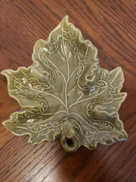 "Utensilio de galletas bocadillos dulces de hoja verde cerámica 7"