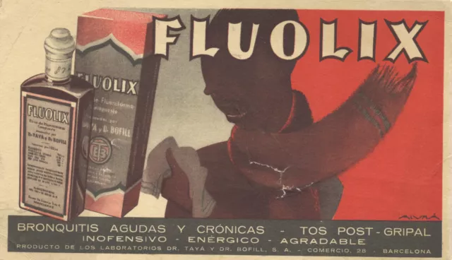 Papel secante. Publicidad de Fluolix.