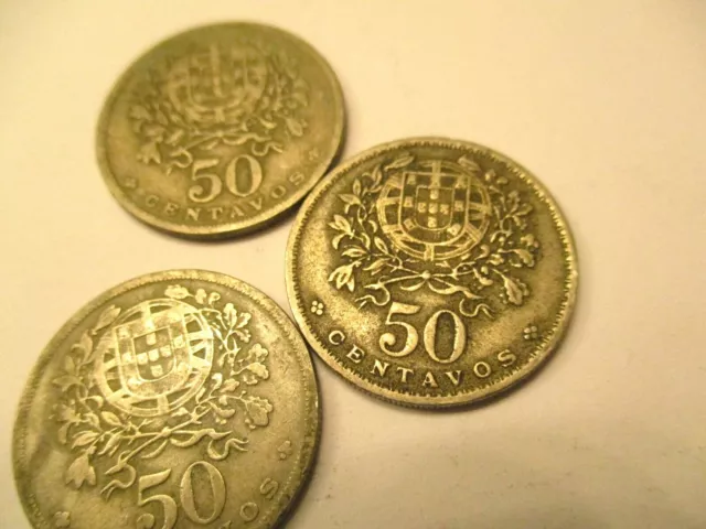 COINS PORTUGAL REPUBLICA PORTUGUESA 1944 1946 1947  SET of 3 #623C