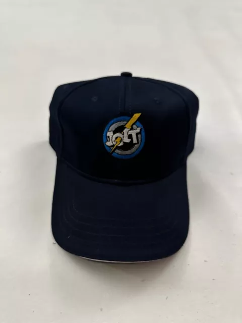 New Jolt Embroidered Graphic Blue Adjustable Baseball Hat One Size