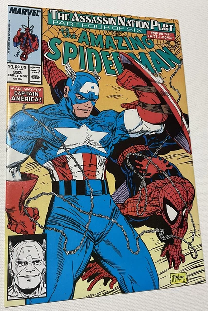 The AMAZING SPIDER-MAN 323 EARLY NOV 1989 MCU Direct Marvel Comic Book AMERICA