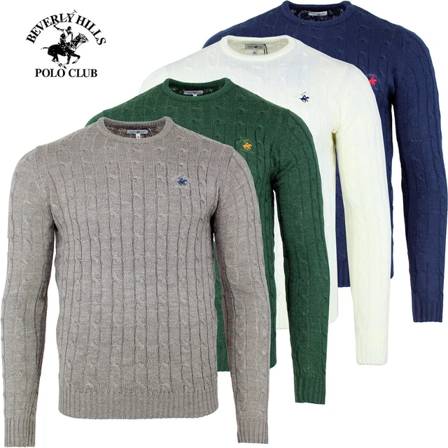 Maglione girocollo invernale uomo lavorazione a trecce POLO CLUB M L XL XXL 3XL