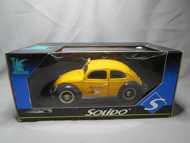 VOLKSWAGEN COCCINELLE berline 1949 MICHELIN jaune au 1/17 no 1/18 SOLIDO voiture