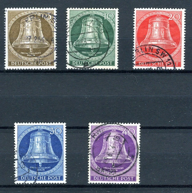 Berlin 101 - 105 Freiheitsglocke Klöppel Mitte Satz gestempelt (7753)