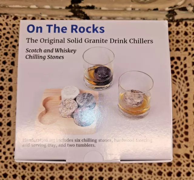 New in the Box On The Rocks Solid Granite Scotch and Whiskey Drink Chillers