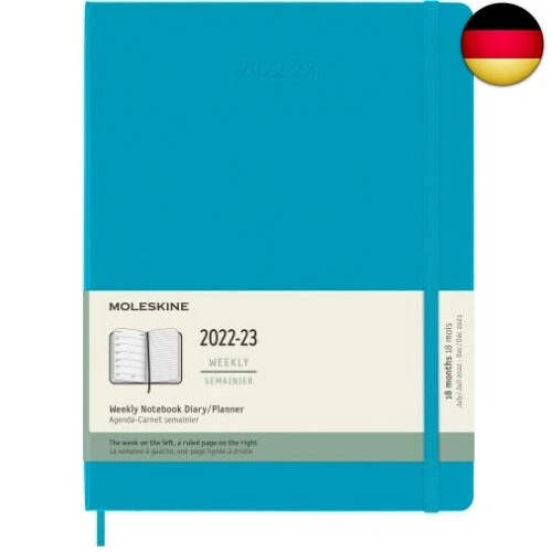 Moleskine - Weekly Planner 18 Months 2022-2023, Weekly Planner With Hard Cover