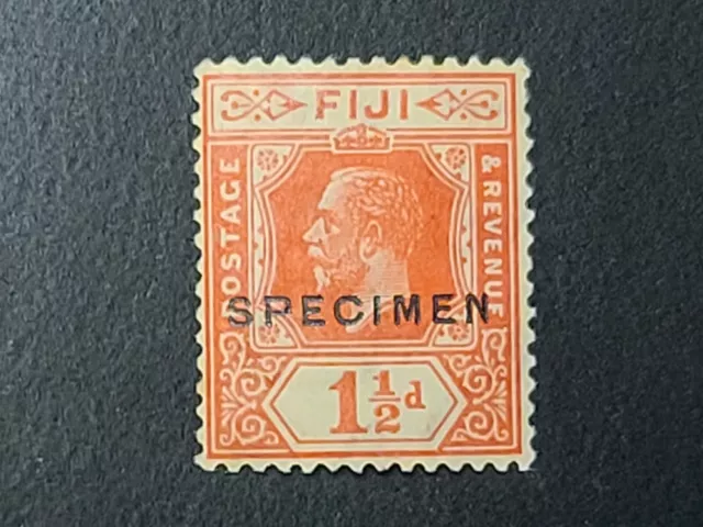 Fiji Specimen Stamp KGV One and Half Pence 1 1/2d Mint Hinged Nice FIJI SPECIMEN