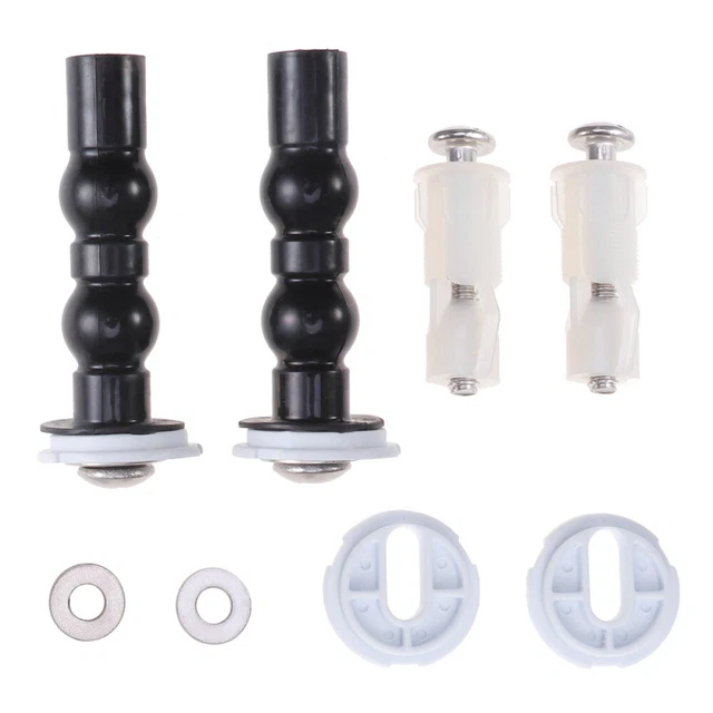 2 PIEZAS Tornillo de tapa de inodoro Tornillo con junta de 18/28 mm y 2 piezas de plástico