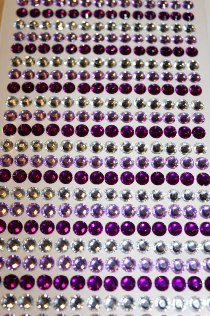 504pc 5mm Purple Lilac Diamond Rhinestone Gemstone Scrapbooking Stickers 832