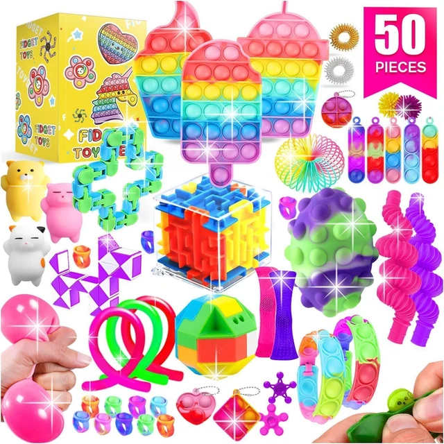 28-Pack Sensory Fidget Toy Set – Stress & Anxiety Relief For Kids And Adults – Multi-Color Silicone