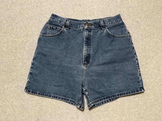 Size 29 Vintage Lee High Waisted Mom Jean Shorts Blue Jean Jorts Denim Womens