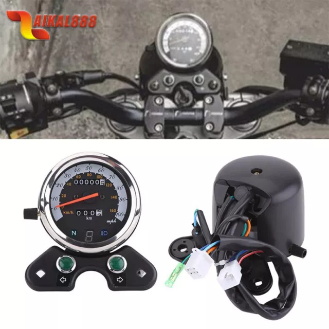 LCD Digital Motorcycle Odometer Universal Speedometer Motorbike Tachometer Gauge