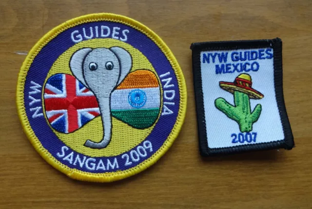 Girlguiding Uk: 2007 & 2009 North Yorkshire West Guides Cloth Badges As Photo