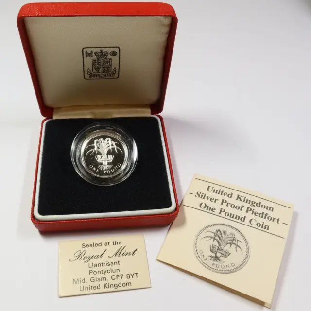 1985 UK United Kingdom - 1 Pound Silver Proof Piedfort Coin w/ Box & COA #45925Q