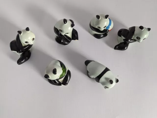 Adorable Vintage Baby Panda Figurines Collection (6pc Lot) 2