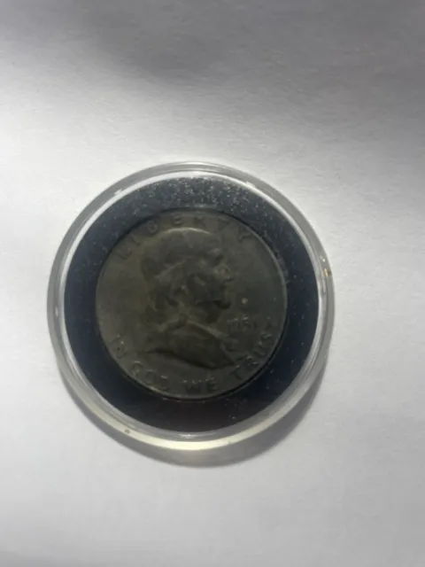 1951 Franklin Half Dollar - Silver Patina - 50cent Dark Patina