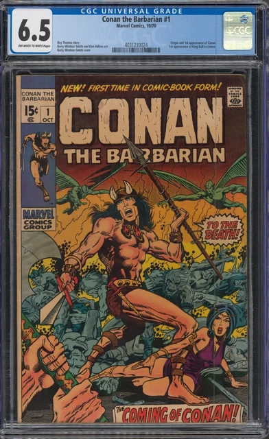 CGC 6.5 Conan the Barbarian #1 CGC 6.5 Barry Smith 1970 Comic Book