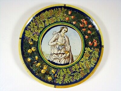 Antique Italian Majolica Venice Ceramic Plate Renaissance Decoration