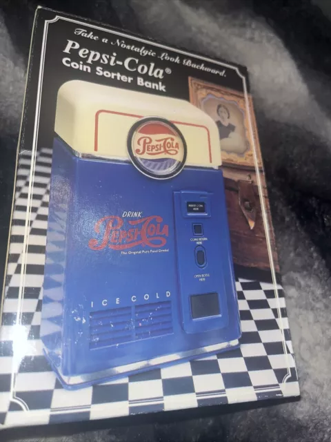 Pepsi-Cola Coin Sorter & Bank Nostalgic Look Mini Vending Machine #2052