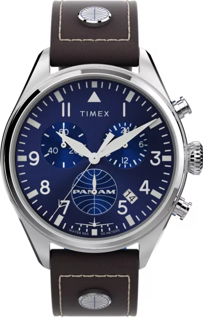 Timex Montre Marron Chronographe Hommes Pan Am Chrono TWG030000