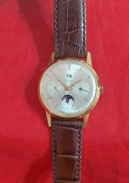 VINTAGE UNIVERSAL GENEVE MOONPHASE TRIPLE CALENDAR MANUAL 1940 #39 s £1 104