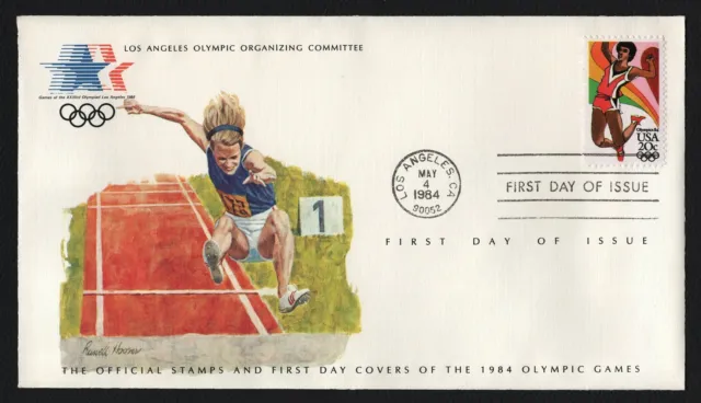 #2083 20c Long Jump, LA Olympic Committee FDC 4-1/2x8 *ANY 5=FREE SHIPPING**
