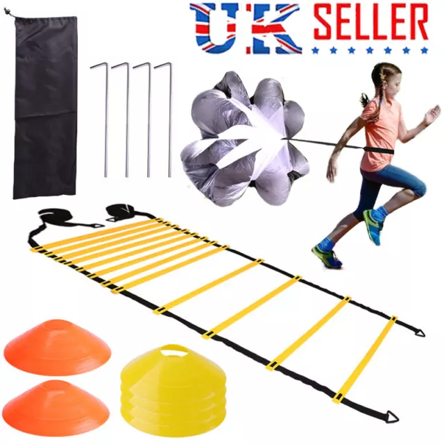 6M Speed Agility Fitness Training Ladders Footwork Football 12-rung Soccer Strap