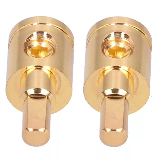 2pcs 0GA Wire Reducer Terminal Connector Pure Copper Gold Plated For Car Audio