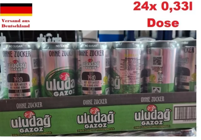 24x Uludag Gazoz Zero ZuckerErfrischungsgetränk 0,33 l Dose inkl. Einweg-Pfand