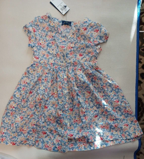 Polo Ralph Lauren NWT girls sz 5  floral prarie button front dress $65