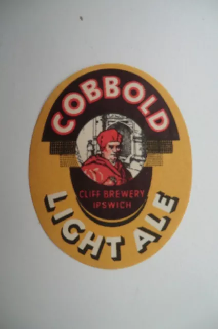 Mint Cobbold Ipswich Light Ale Brewery Beer Bottle Label