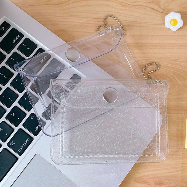 Women ID Card Holder Fashion Transparent Waterproof PVC Mini Wallet Coin Purse