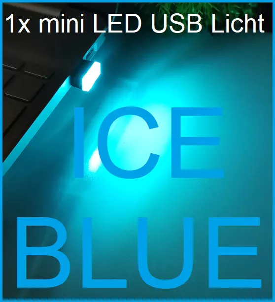 Mini LED USB Licht Light Nachtlicht PC Laptop Auto Car Stick Lampe ICE Blue ✅