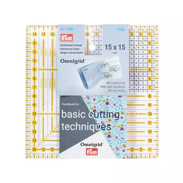 Prym Lineal/Universal Raster 15 x 15 cm, pat. Patchwork-Lineal von Omnigrid